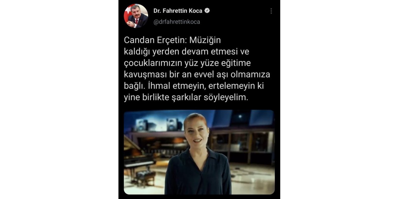 Candan Erçetin’den aşı mesajı