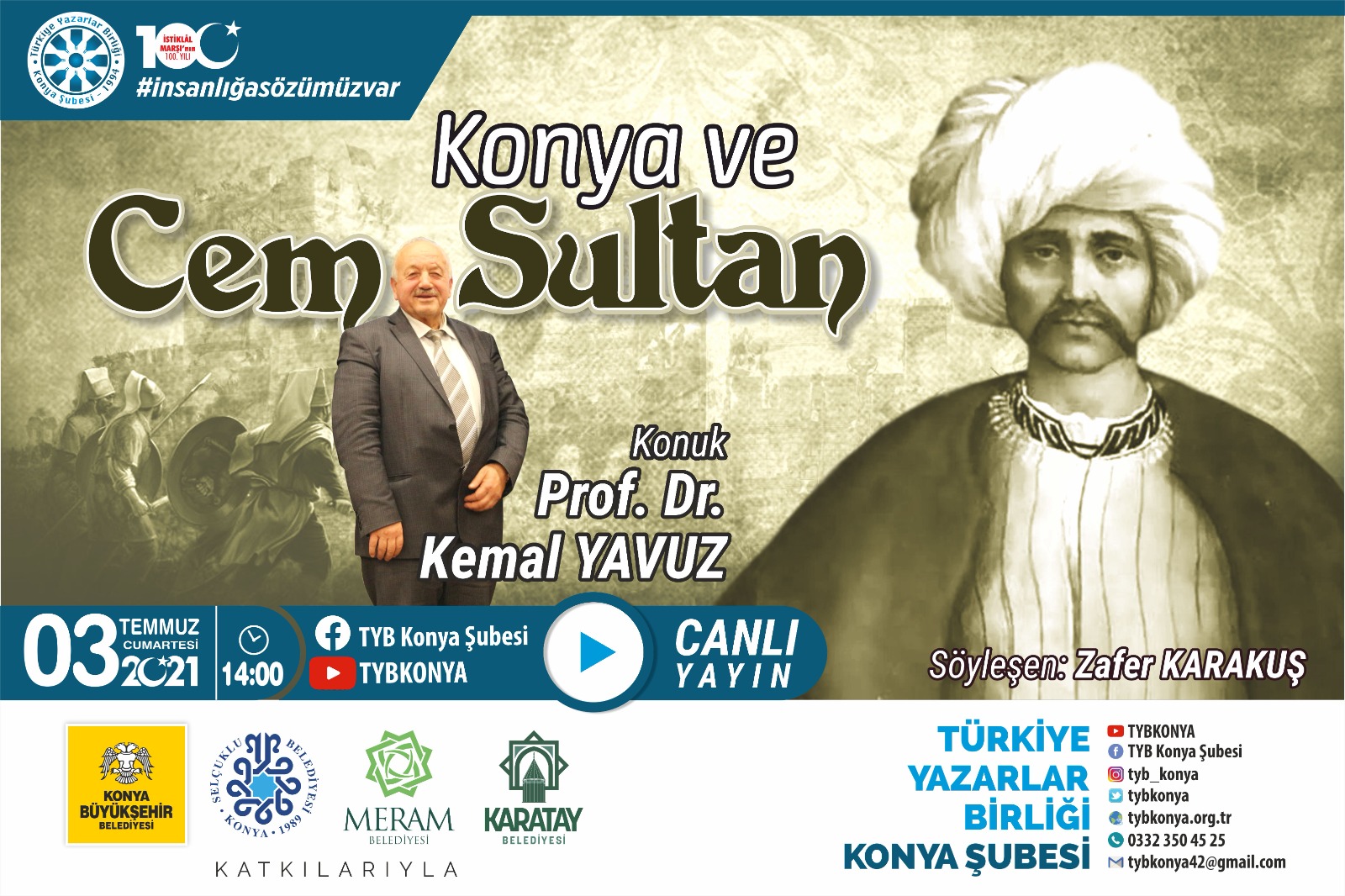 TYB Konya'da Cem Sultan Konuşuldu