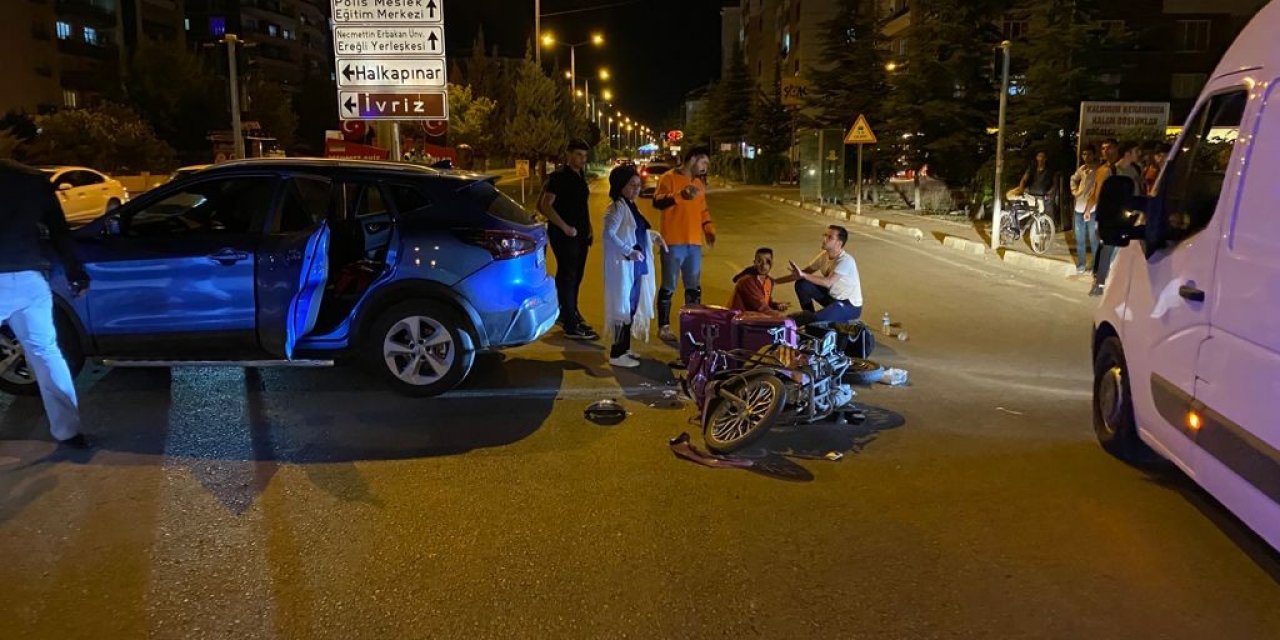 Konya’da motosiklet ile otomobil çarpıştı: 1 yaralı