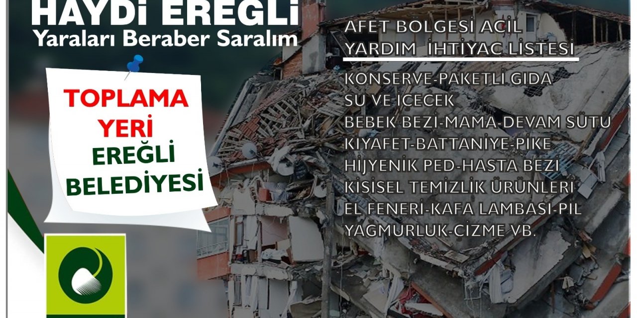 Ereğli Belediyesinden sel bölgesine yardım kampanyası başlattı