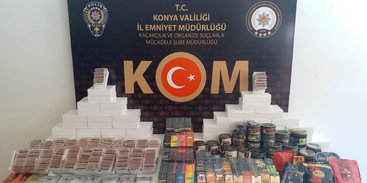 Konya’da 29 bin 600 adet gümrük kaçağı makaron ele geçirildi