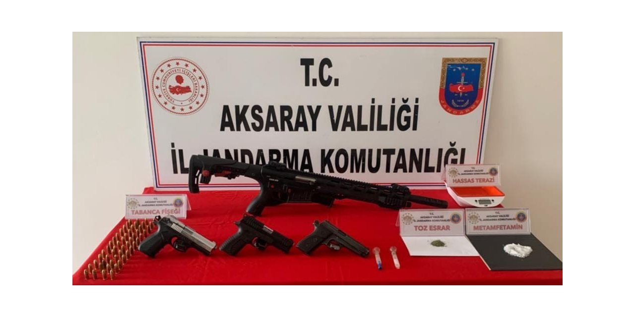 Aksaray’da uyuşturucu ve silah ticareti yapan 3 şüpheli yakalandı