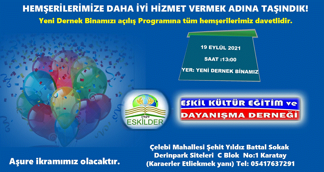 ESKİLDER'den açılışa davet! Misafirlere Aşure İkramı