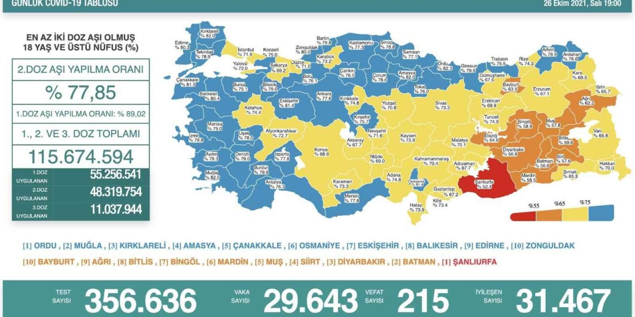 Son 24 Saatte Korona Virüsten 215 Kişi Yaşamını Yitirdi