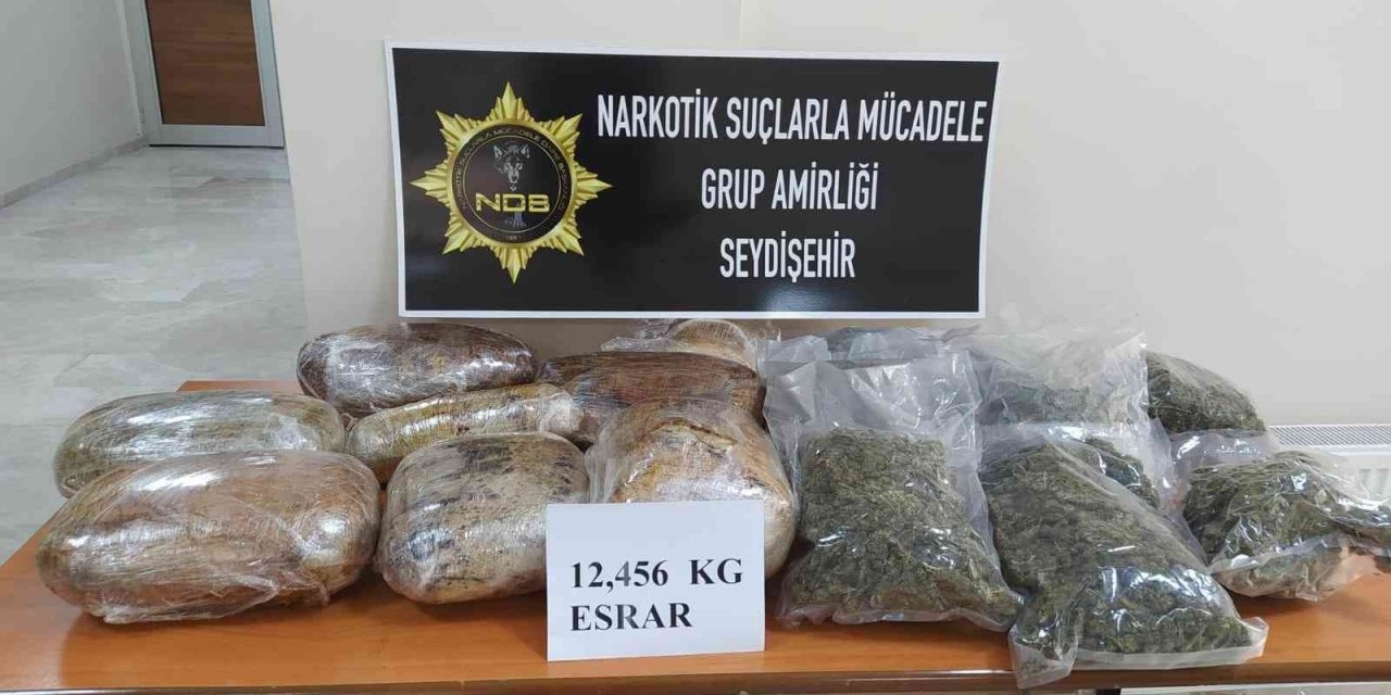 Seydişehir'de 12 Kilo 456 Gram Kubar Esrar Ele Geçirildi