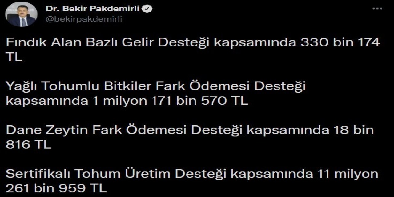 13 Milyon TL'nin Üzerindeki Destek Ödemesi Hesaplara Aktarılmaya Başlandı”