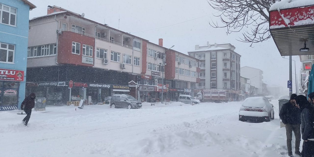 Allah'ım şükürler olsun! Yoğun kar yağışı Eskil'de etkisini gösterdi