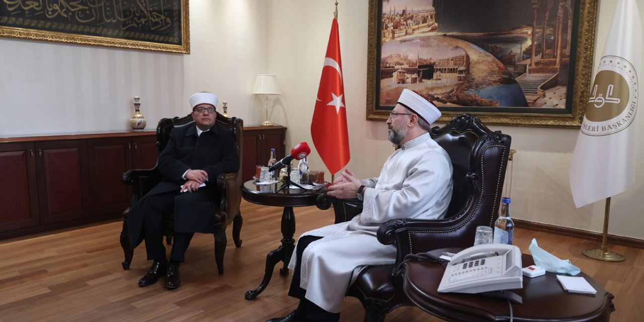 Filistin Vakıflar ve Din İşleri Bakanı Al-Bakri’den, Diyanet İşleri Başkanı Erbaş’a ziyaret