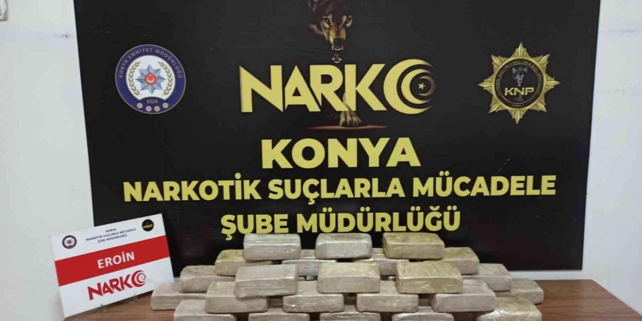 Konya’da 16 kilo 820 gram eroin ele geçirildi