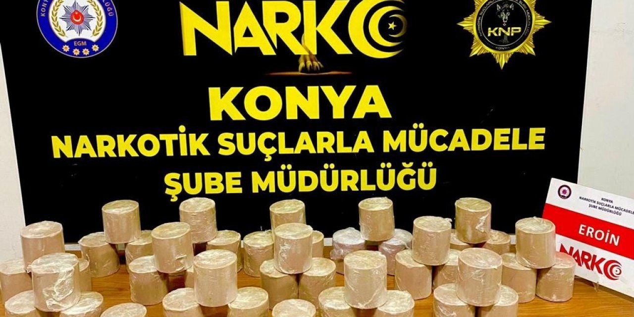 Konya’da araca zulalanmış 22,5 kilo eroin polise yakalandı