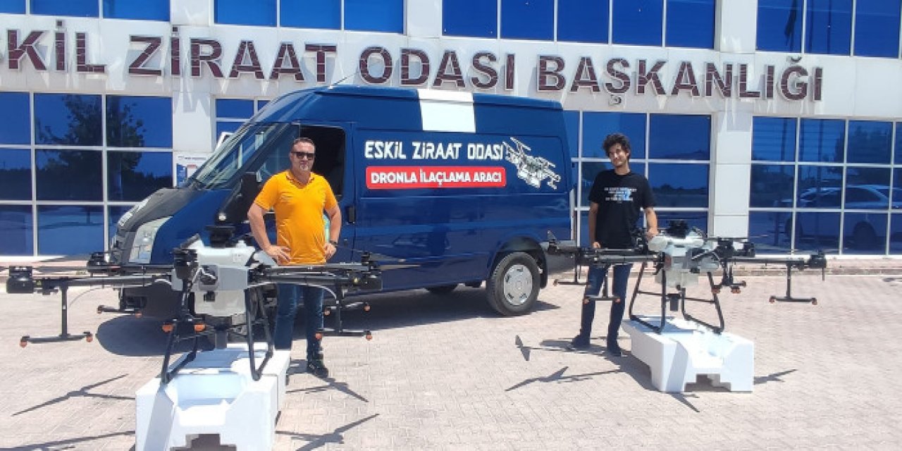 Eskil'de tarlalar dron'le ilaçlanacak! Ziraat Odası'ndan önemli adım