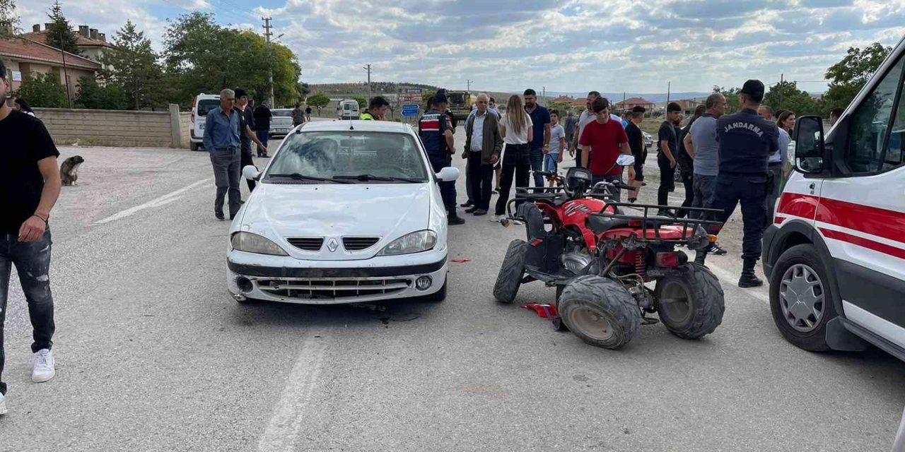 Konya’da ATV motor ile otomobil çarpıştı: 2 yaralı