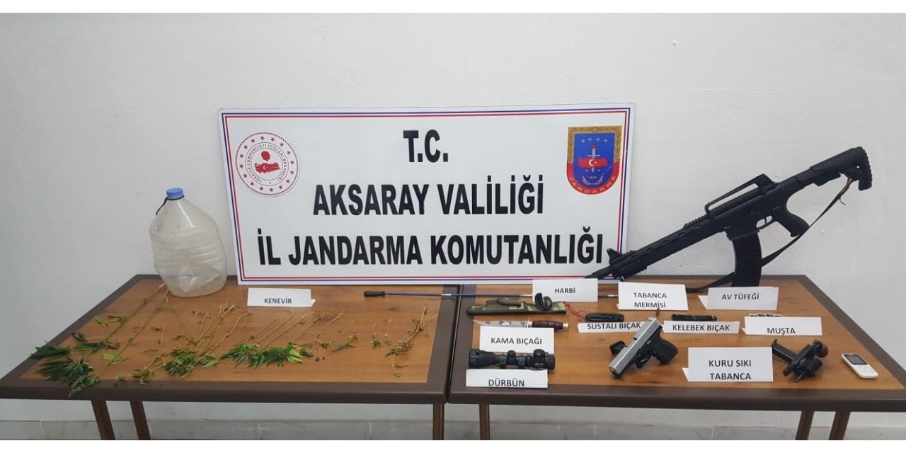 Aksaray’da jandarma kenevir ekip uyuşturucu ticareti yapan şahsı gözaltına aldı