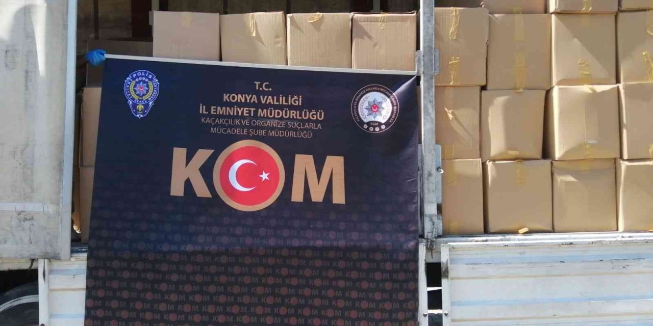 Konya’da 2 milyon 800 bin lira değerinde doldurulmuş makaron ele geçirildi